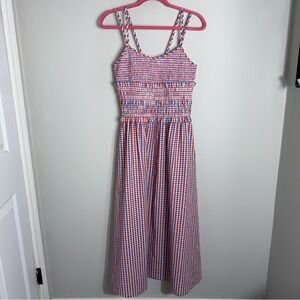 Hunter Bell Francie Smocked Midi Dress-Lighthouse Gingham-Small-NWT